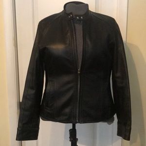 Black Leather Motto Jacket